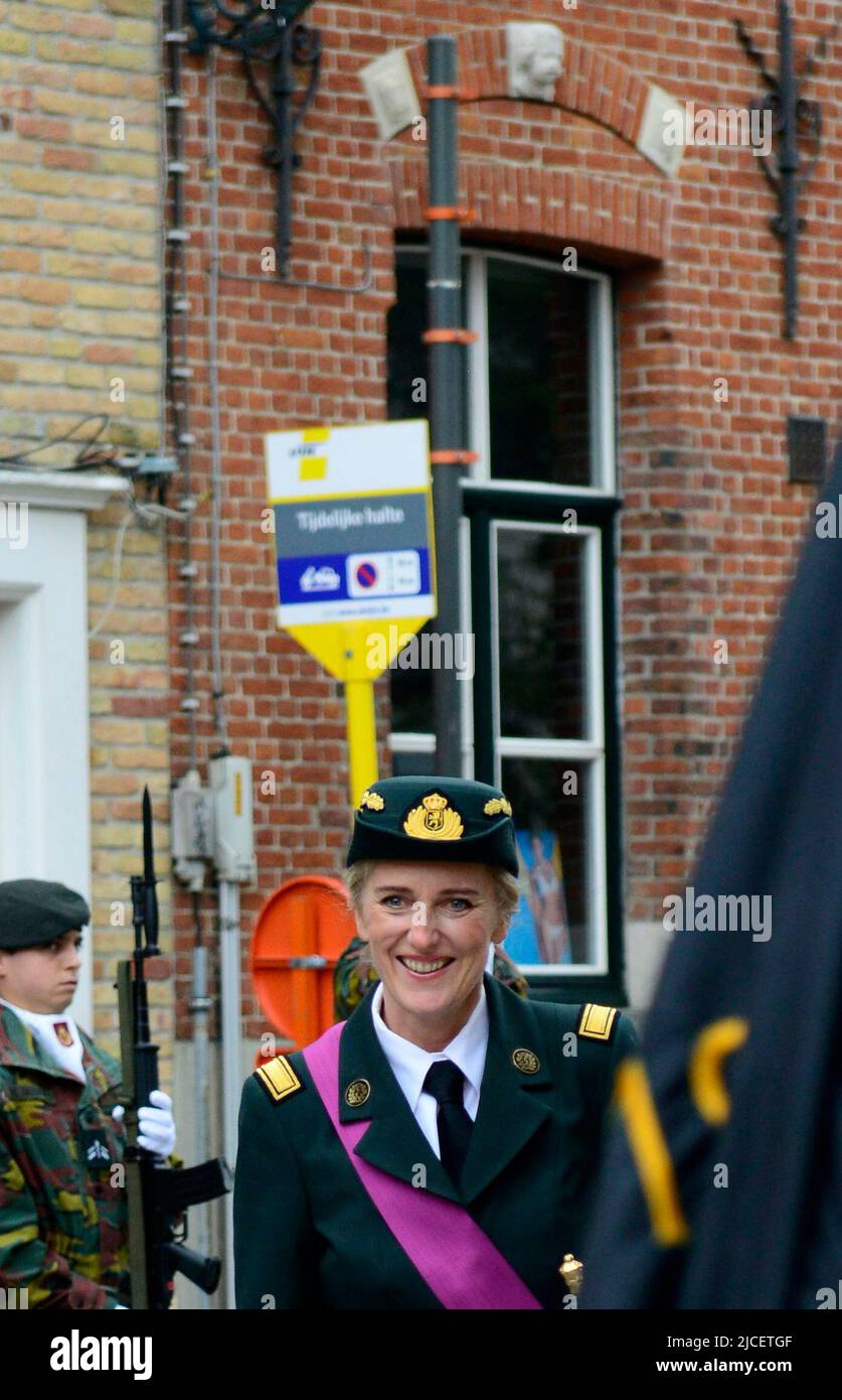 21.. Juli, Brügge, Belgien.Prinzessin von Belgien und ihr Ehemann Prinz Lorenz bei der Feier des belgischen Nationalfeiertages. Stockfoto