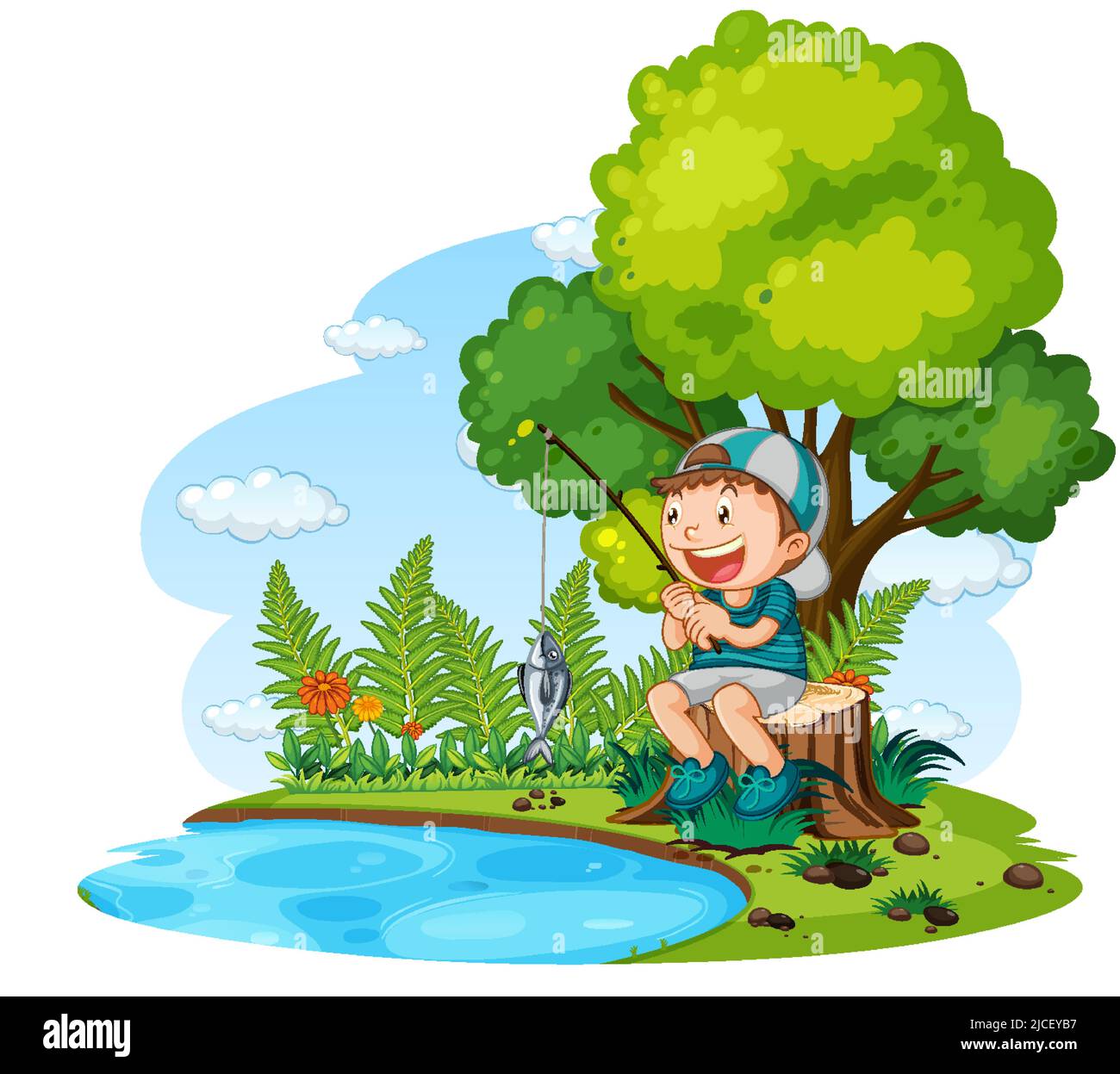 Jungen im teich kaufen Alamy