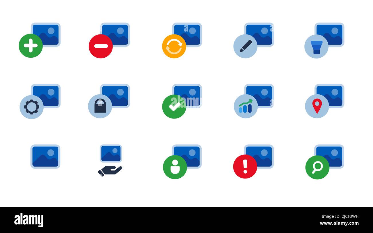 Foto Bild Bild Medien grapgic Foto Symbol Set Sammlung isolierte Grafik Stock Vektor