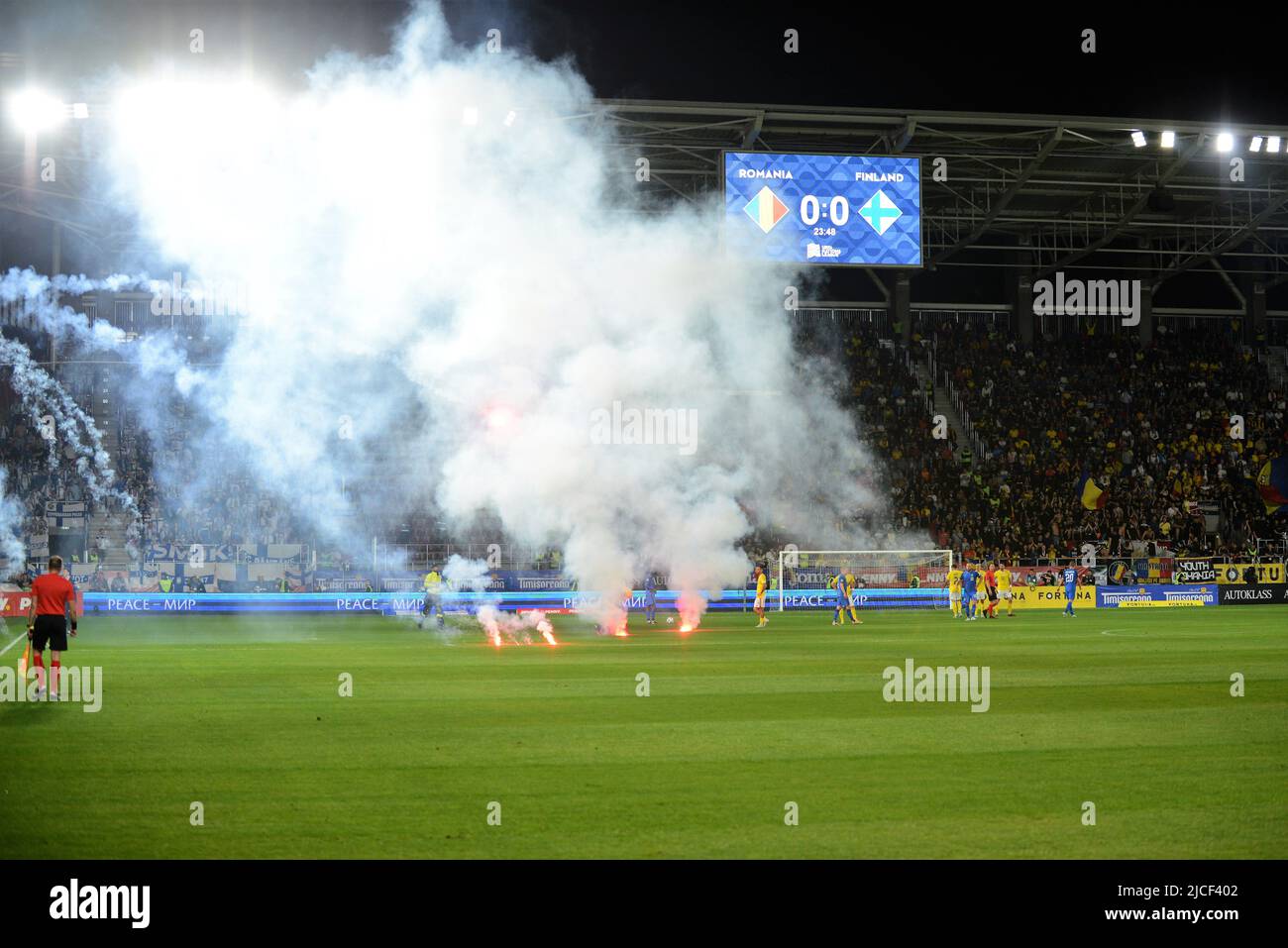 Rumänische Fans während Rumänien gegen Finnland , Bukarest 11.06.2022 , UEFA Nations League 2022,Cristi Stavri Stockfoto