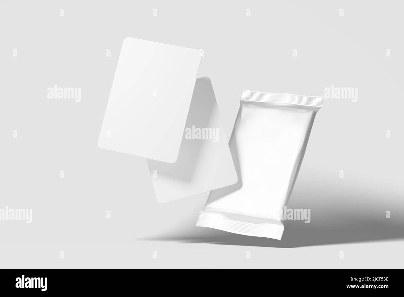 Trading Card Packaging 3D Rendering White Blank Mockup Stockfoto