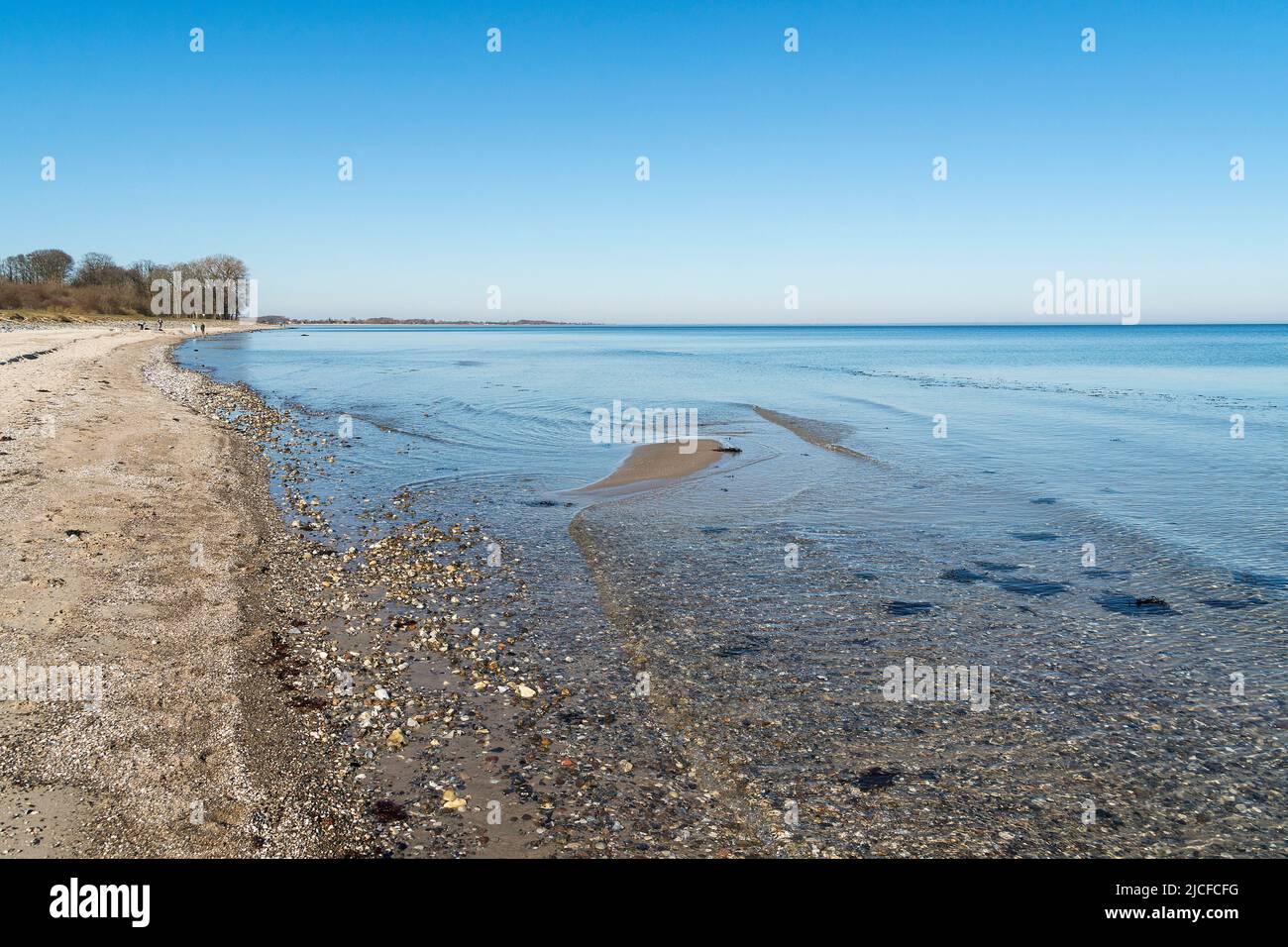 Schleswig-Holstein, Küste bei Maasholm, Badestrand, kleine Sandbank Stockfoto