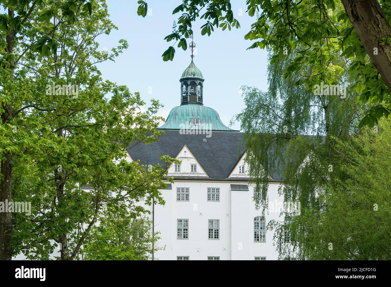 Deutschland, Schleswig-Holstein, Schleswig, Schloss Gottorf, Blick vom Schlosspark zur Gartenfassade Stockfoto