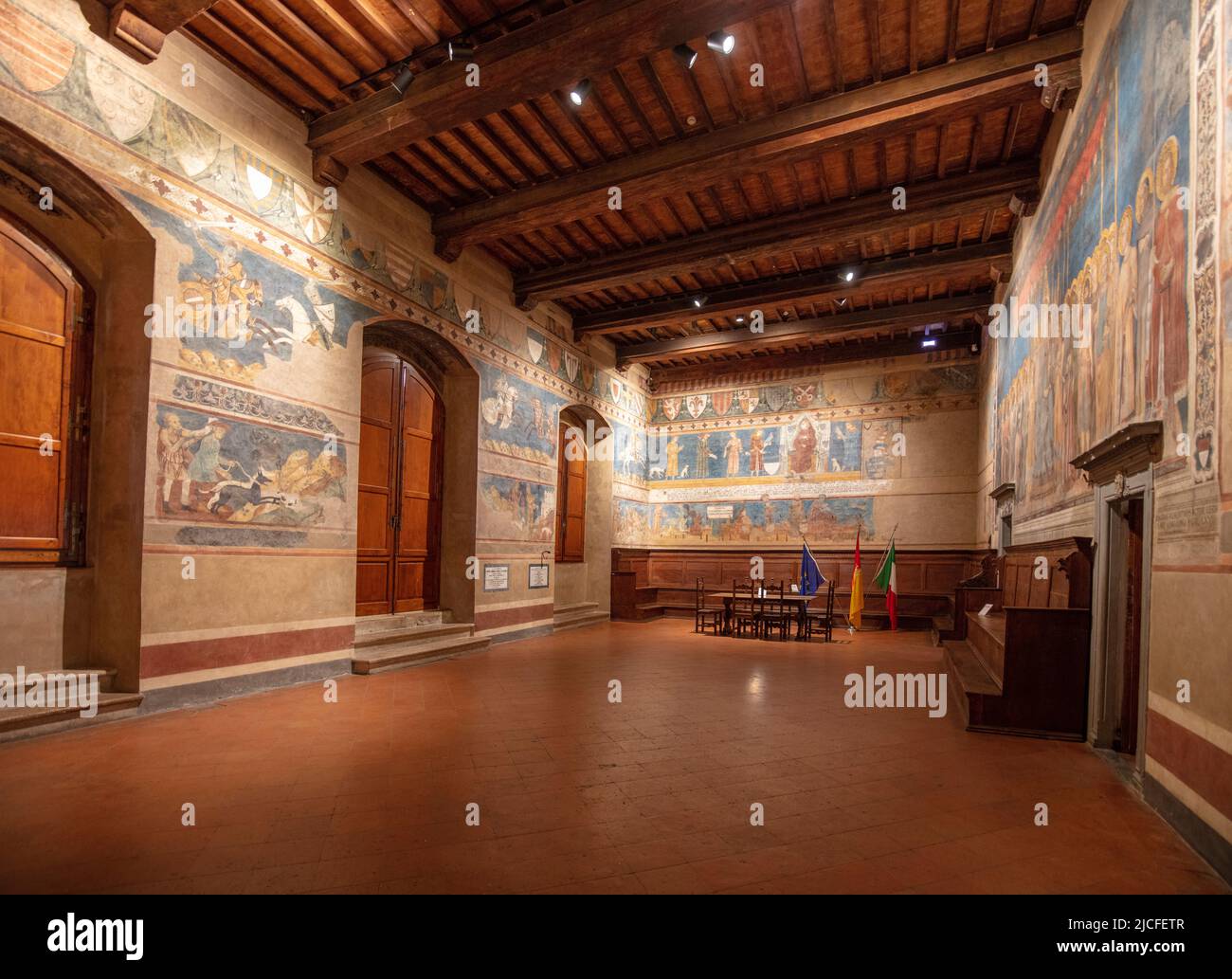 Toskana, San Gimignano, Torre Grosa, Besichtigung, Innenansicht Stockfoto