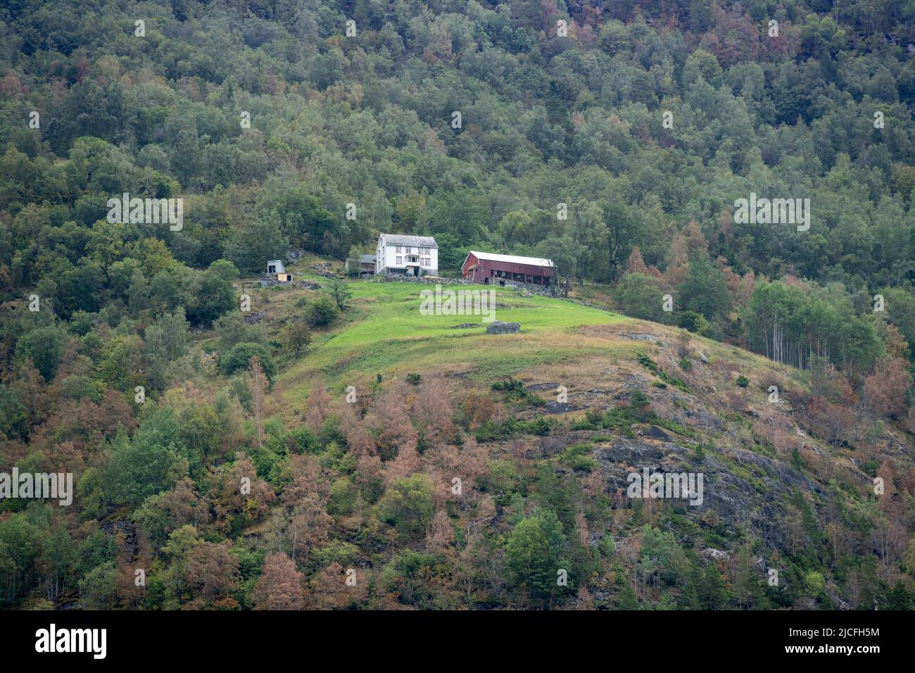 Norwegen, Storfjord, Bauernhof Stockfoto