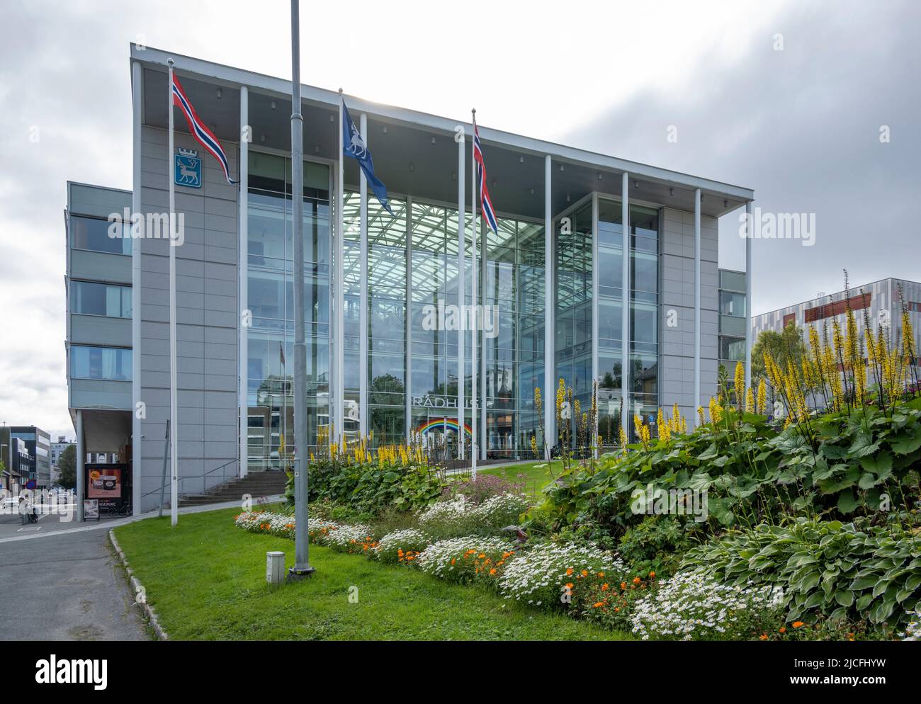 Norwegen, Troms Og Finnmark, Tromsø, das neue moderne Rathaus. Stockfoto
