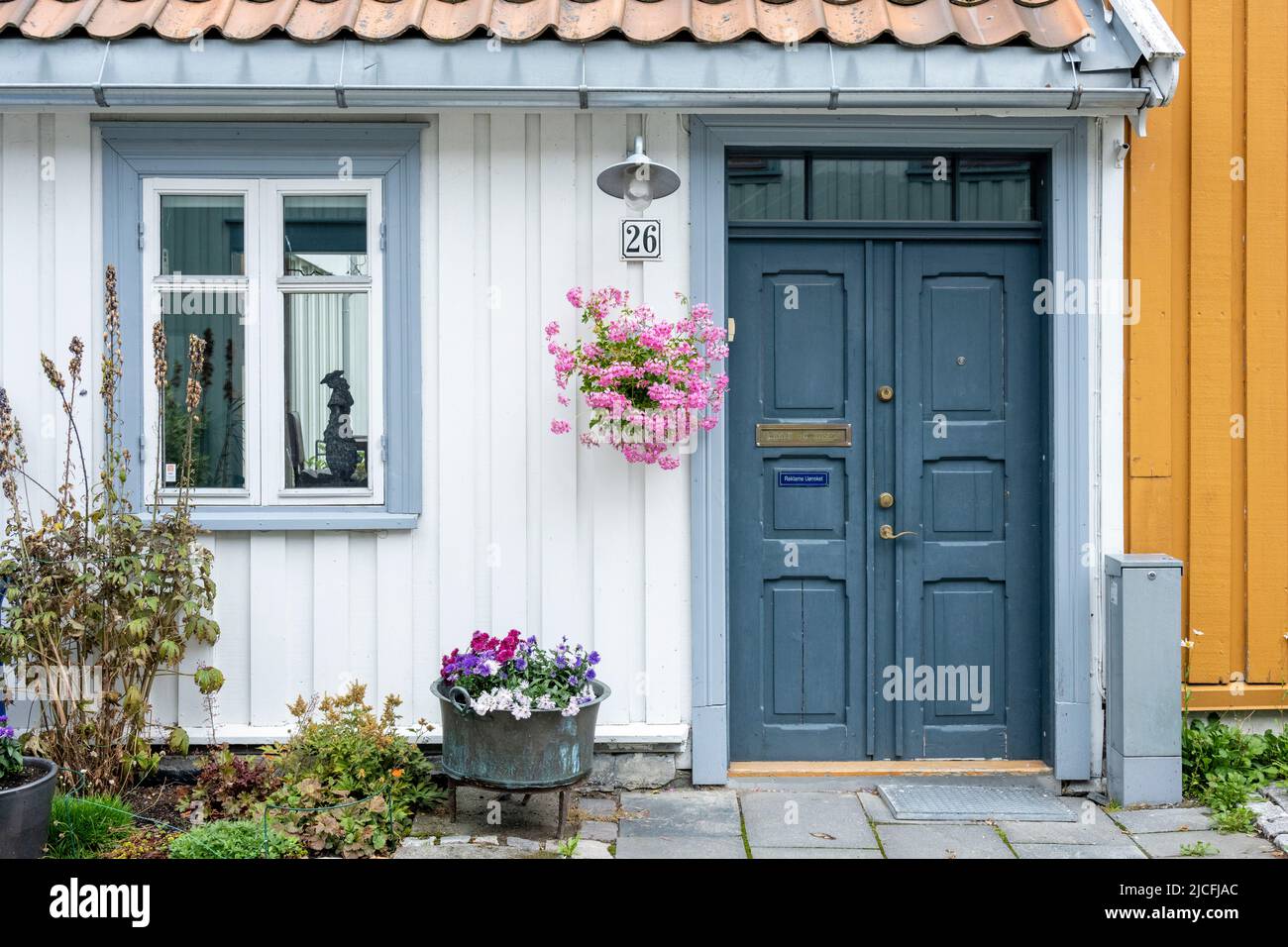 Norwegen, Trøndelag, Trondheim, altes traditionelles Wohnhaus. Stockfoto