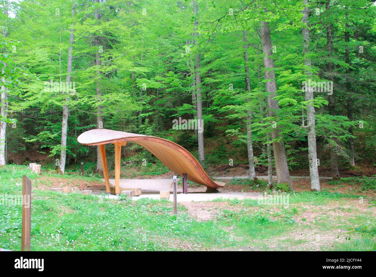 Andachtsstätte im Friedhofswald bei Klais, Elmau, Krün, Deutschland, Bayern, Oberbayern Stockfoto