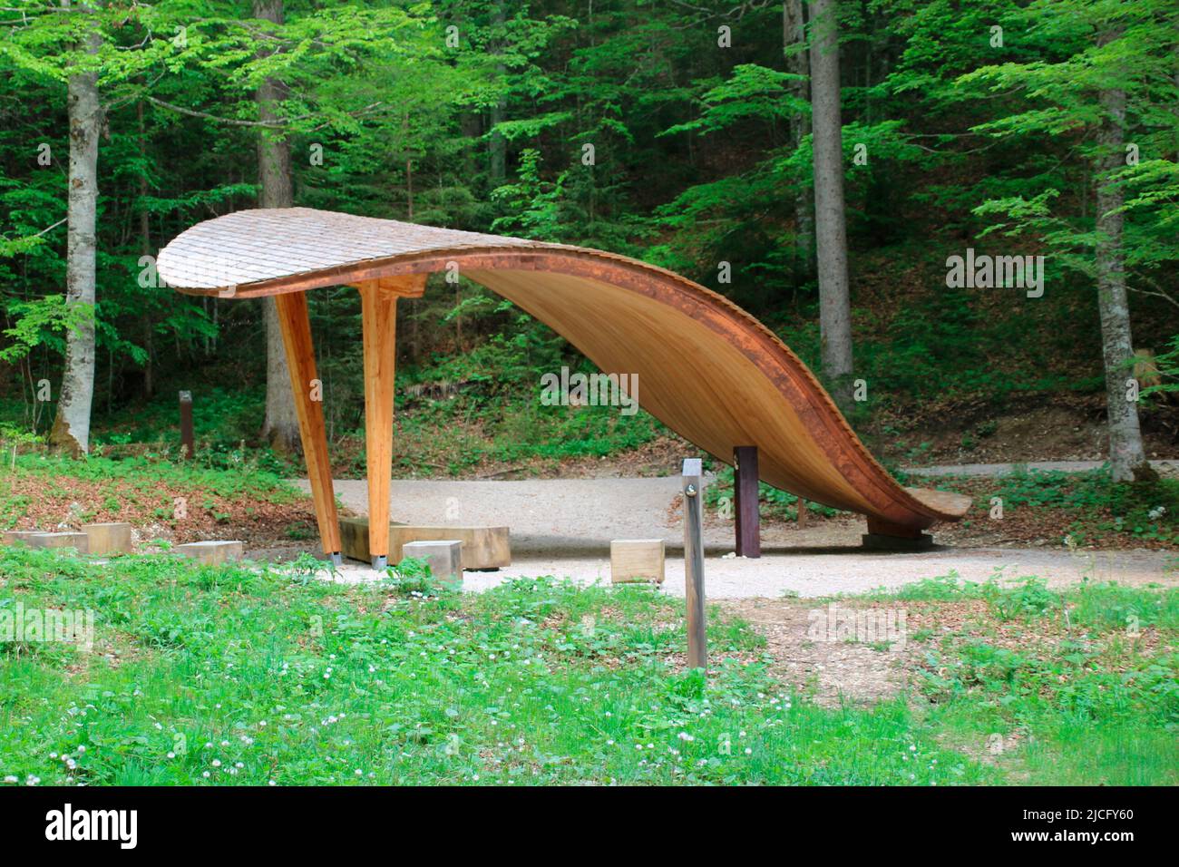 Andachtsstätte im Friedhofswald bei Klais, Elmau, Krün, Deutschland, Bayern, Oberbayern Stockfoto