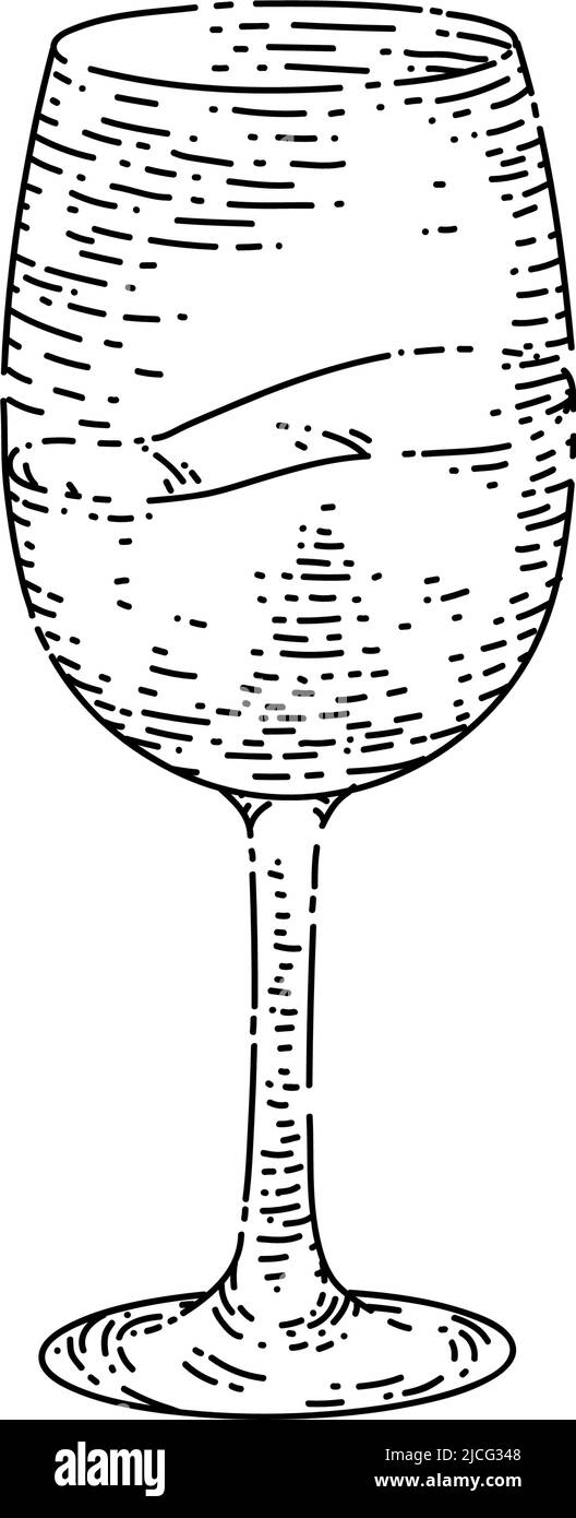 Handgezeichneter Vektor mit Weinbecher-Skizze Stock Vektor