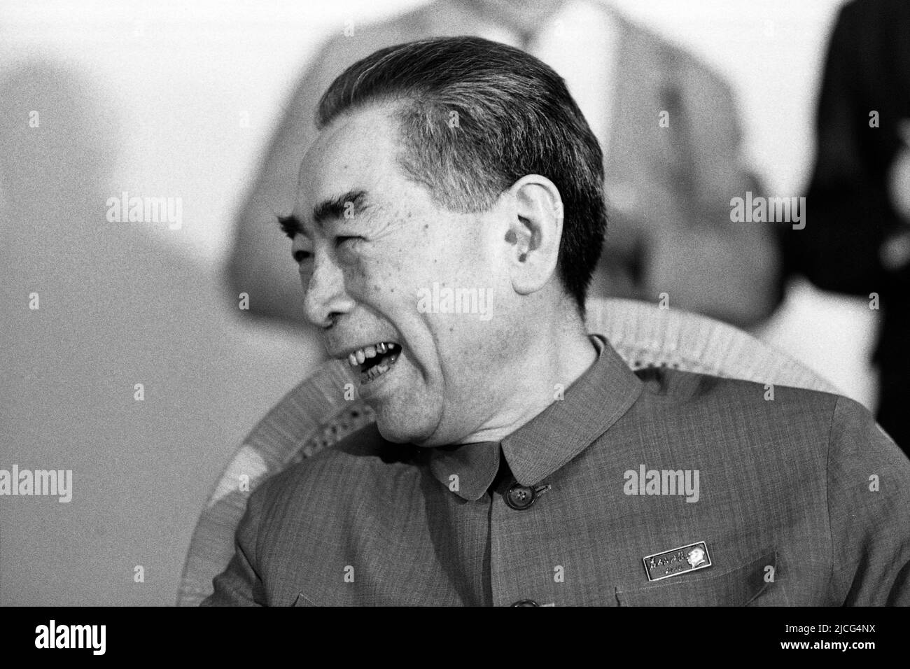 ZHOU Enlai, auch Tschu en Lai oder Chou en-Lai, Politiker, war ein wichtiger Führer der Kommunistischen Partei Chinas und ein Begleiter von Mao Zedong, dem chinesischen Premierminister von 1949 bis 1976, Seitenportrait, Porträt, Porträt, Einzelbild abgeschnitten, Einzelmotiv, 22,07 .1972 Stockfoto