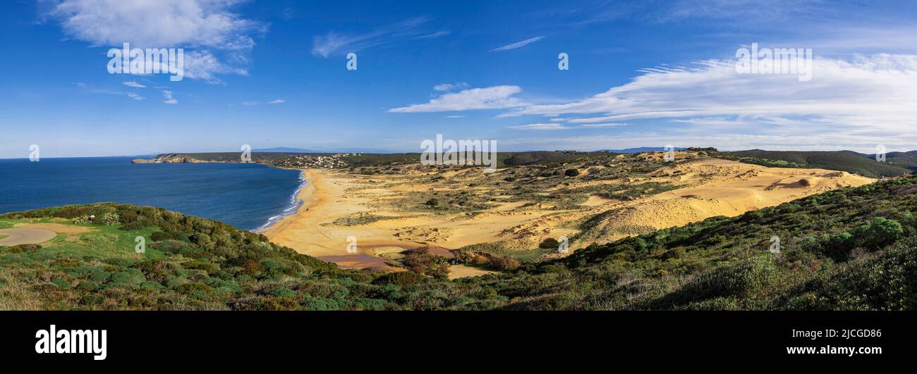 Panoramablick auf die sardische Küste Stockfoto