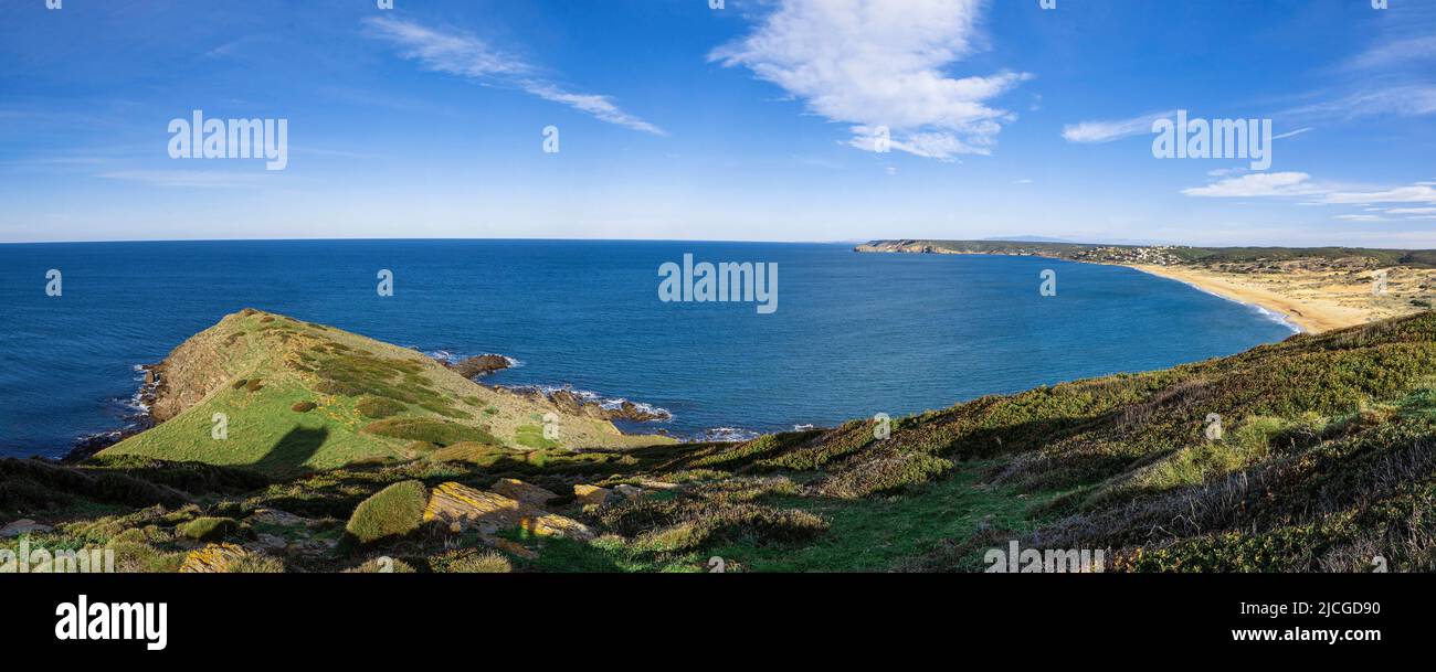 Panoramablick auf die sardische Küste Stockfoto