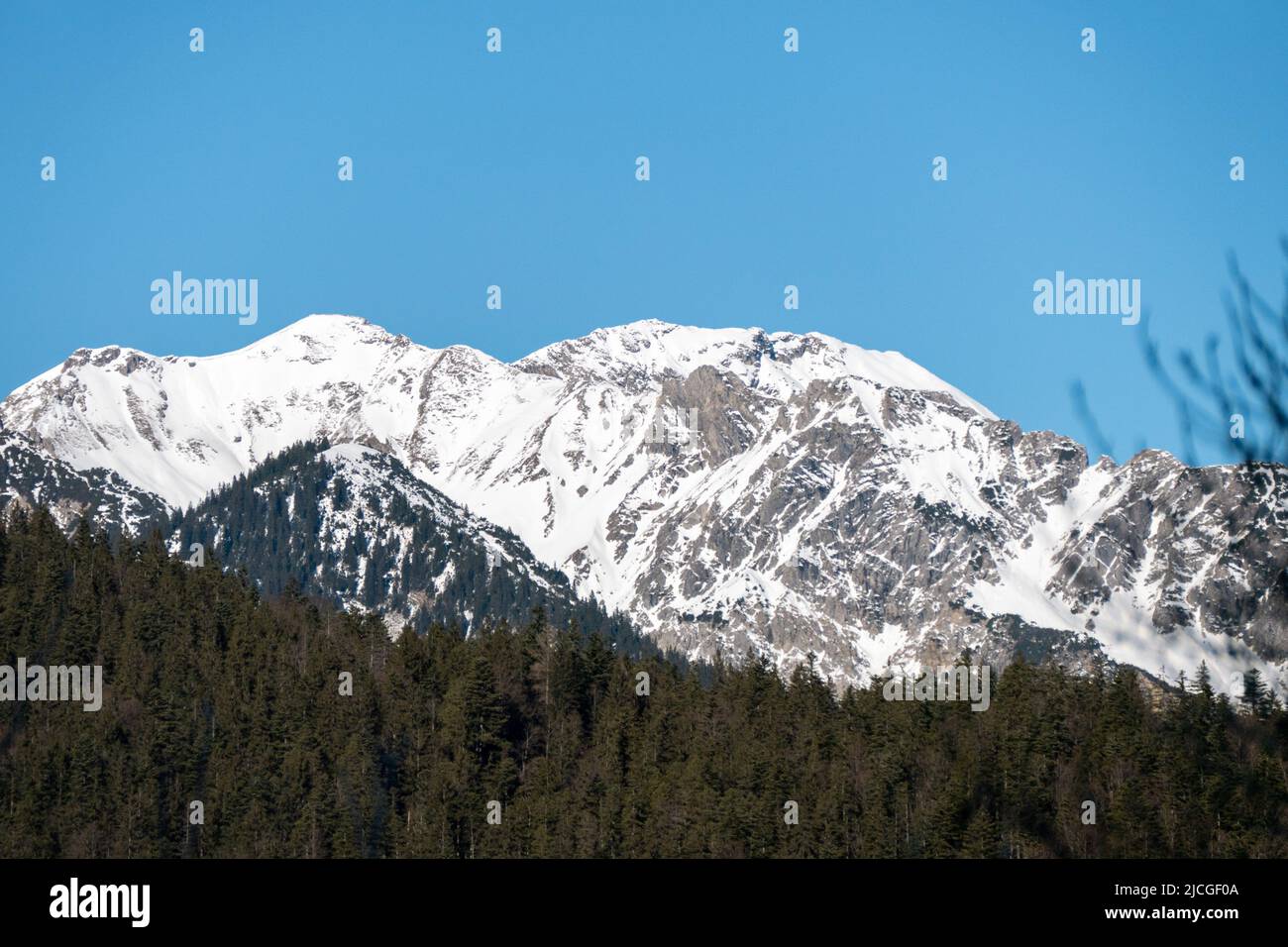 Lichter in den Alpen Stockfoto
