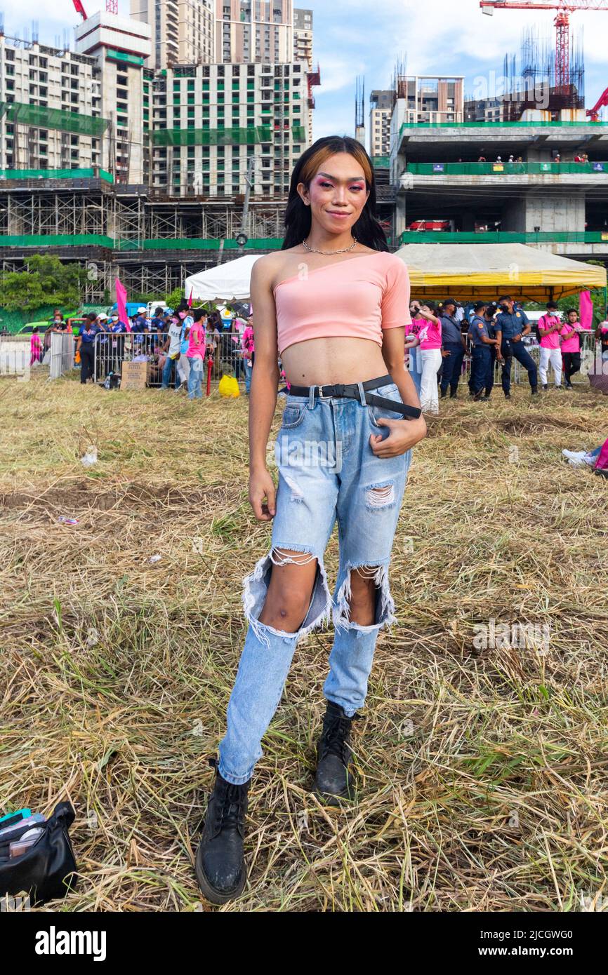 Ein Mitglied der LGBTQIA+ Community während einer Veranstaltung in Cebu, Philippinen Stockfoto