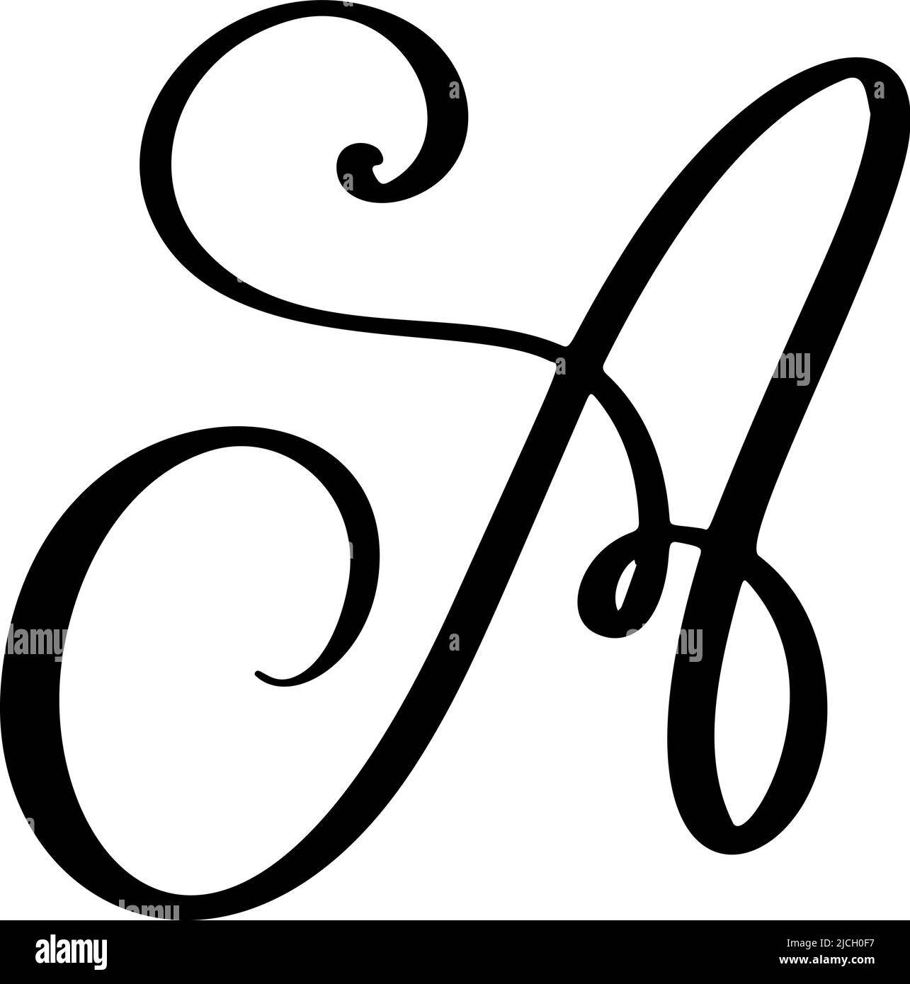 Hand gezeichnet Vektor Kalligraphie Buchstaben Schrift A. isolierte Buchstaben mit Tinte geschrieben. Handgeschriebener Pinselstil. Handbeschriftung für Logos Verpackungsdesign Stock Vektor