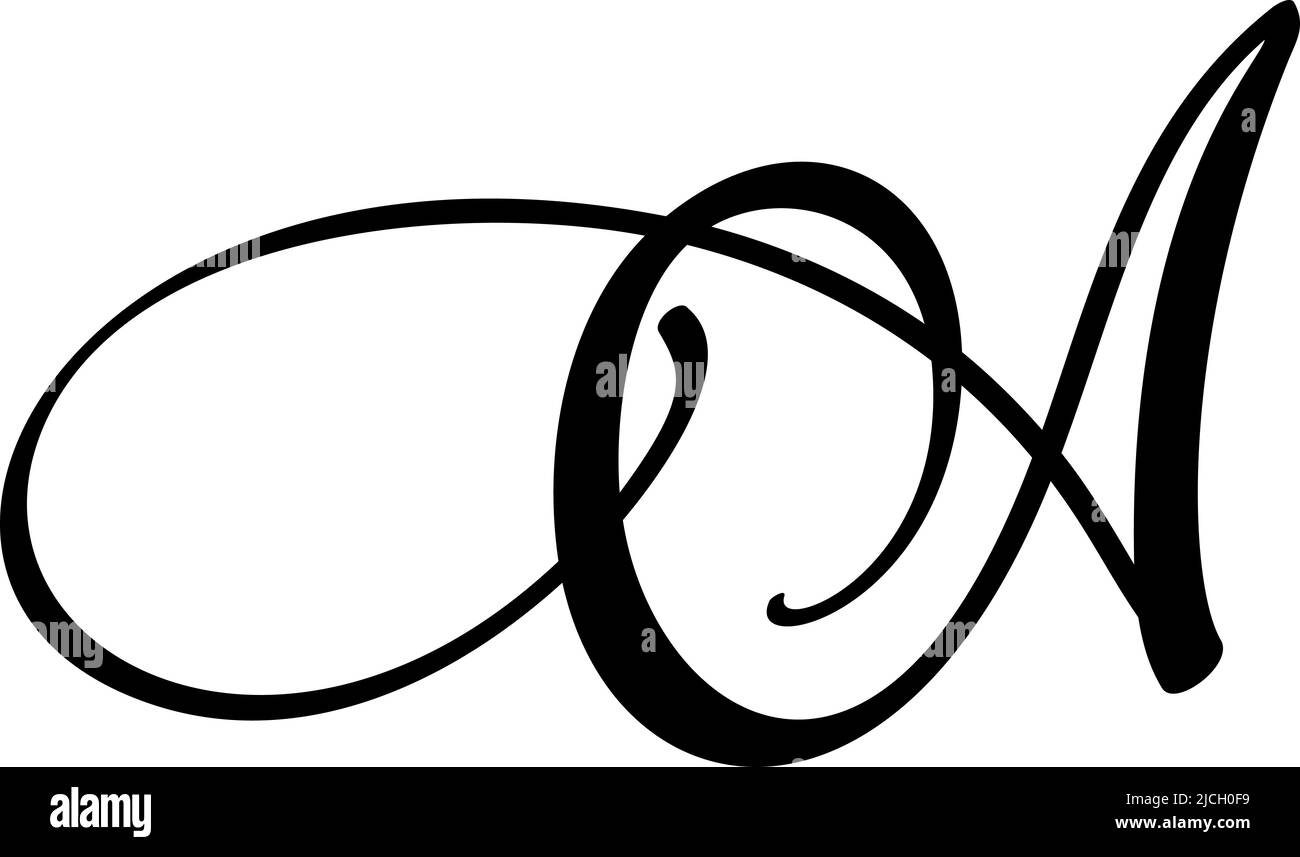 Hand gezeichnet Vektor Kalligraphie Buchstaben Schrift A. isolierte Buchstaben mit Tinte geschrieben. Handgeschriebener Pinselstil. Handbeschriftung für Logos Verpackungsdesign Stock Vektor