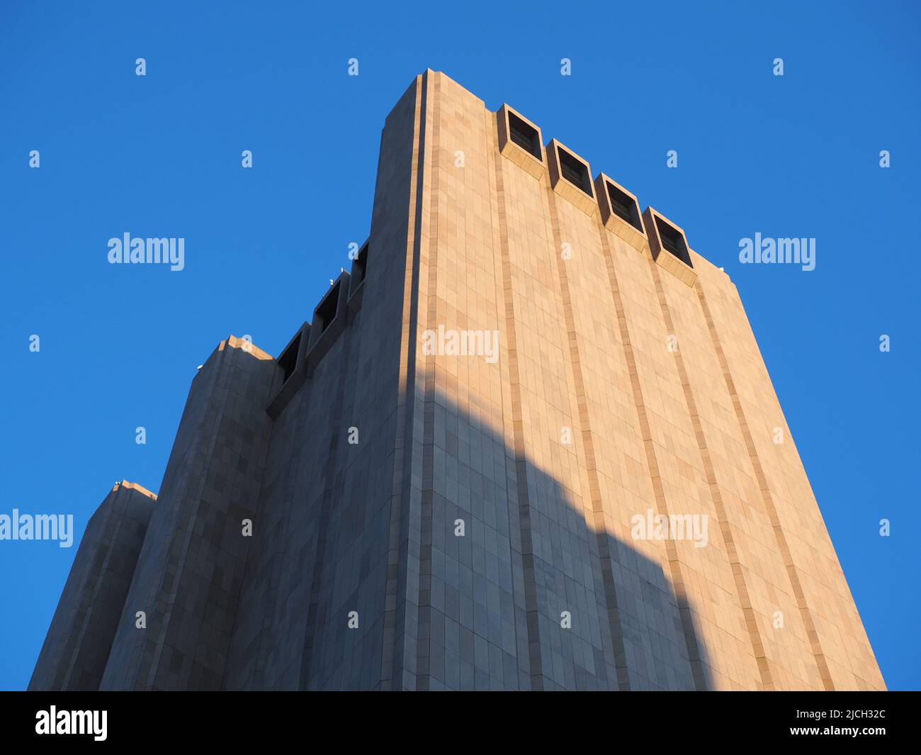 Bild von 33 Thomas Street, einem fensterlosen Gebäude in Manhattan. Stockfoto