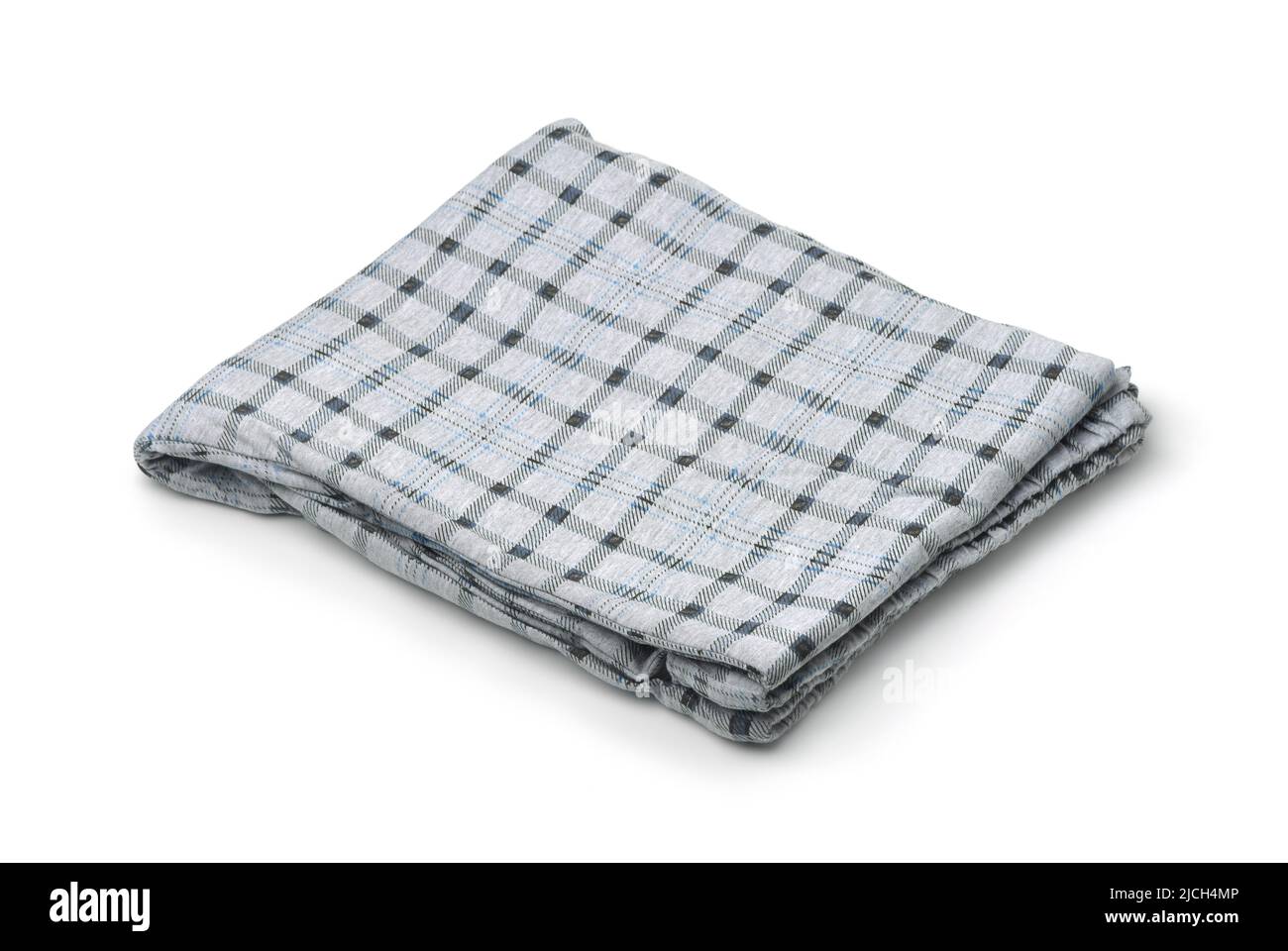 Gefaltete Herren grau Baumwolle karierte Schlafanzughose isoliert auf weiß Stockfoto