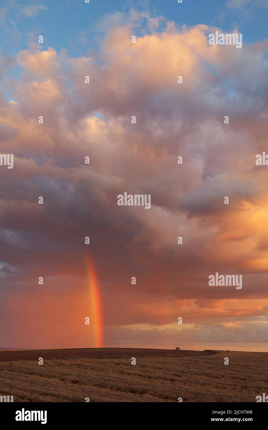 Regenbogen in alentejo in Portugal Stockfoto