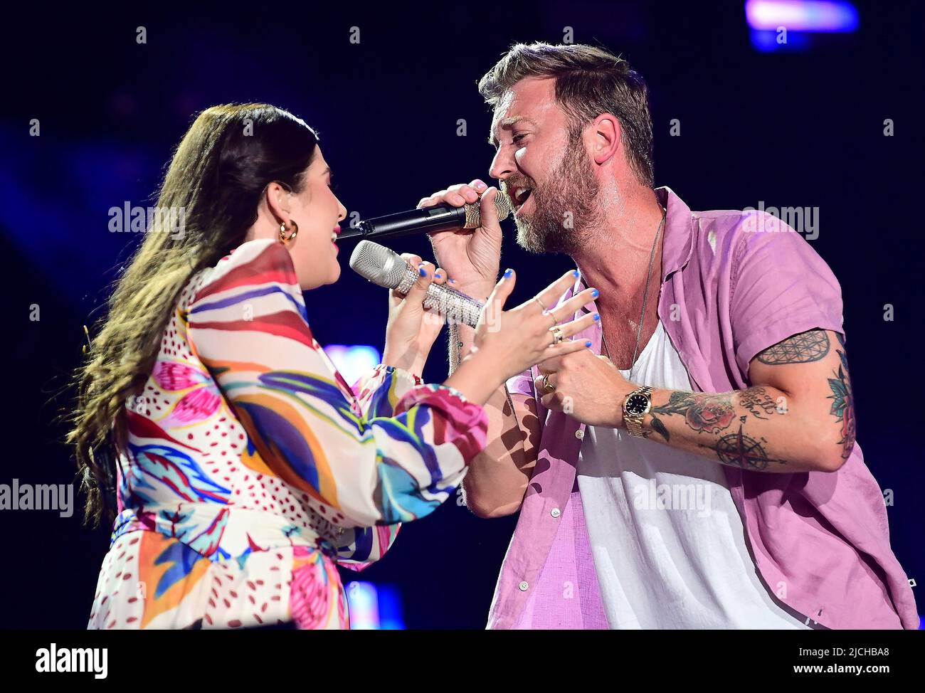 12. Juni 2022 - Nashville, Tennessee - Hillary Scott, Charles Kelley, Lady A. 2022 CMA Fest der viertägige Konzerttag findet im Nissan Stadium statt. (Bild: © Laura Farr/AdMedia via ZUMA Press Wire) Stockfoto