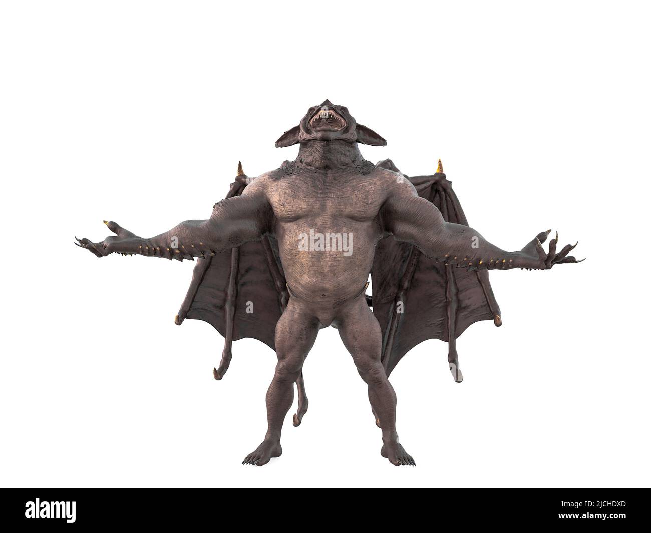 Gargoyle schreit, 3D Illustration Stockfoto