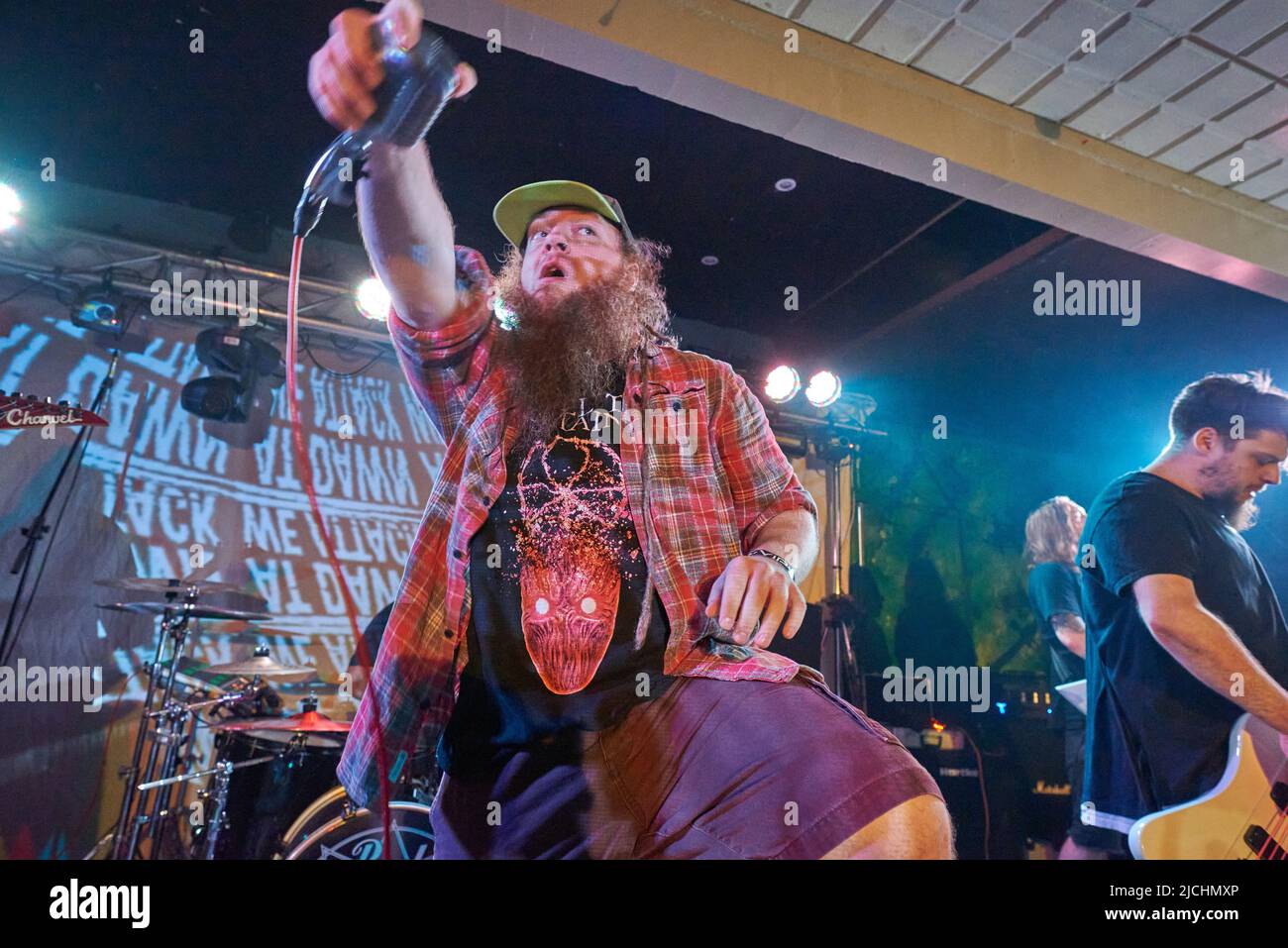 Bei Dawn tritt We Attack beim Beermageddon Heavy Metal Festival, Stoke Prior, Bromsgrove, Großbritannien, auf. 27-29 August 2021. Kredit: Will Tudor/Alamy Stockfoto