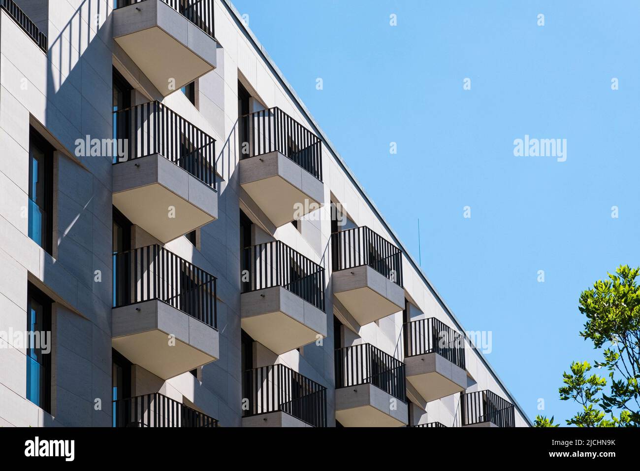 Moderne Apartmentgebäude Fassade, Wohnimmobilien Stockfoto
