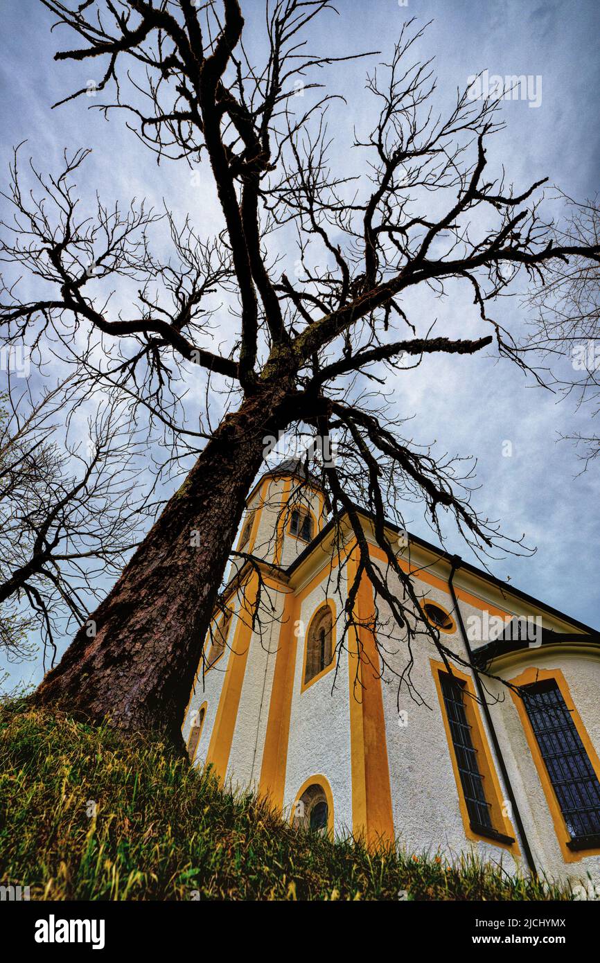 Wallfahrtskirche Maria Heimsuchung. Ramsau, Bayern. Stockfoto