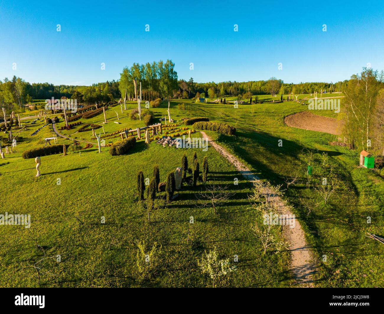 Skulpturenpark Christ the King Hill, Aglona, Lettland. Stockfoto