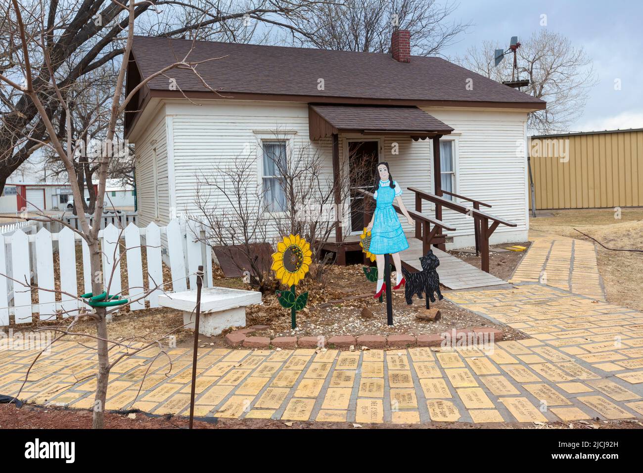 Liberal, Kansas - Dorothys Haus und das Land von Oz, eine Touristenattraktion nach dem Vorbild des Films „der Zauberer von Oz“ aus dem Jahr 1939. Stockfoto