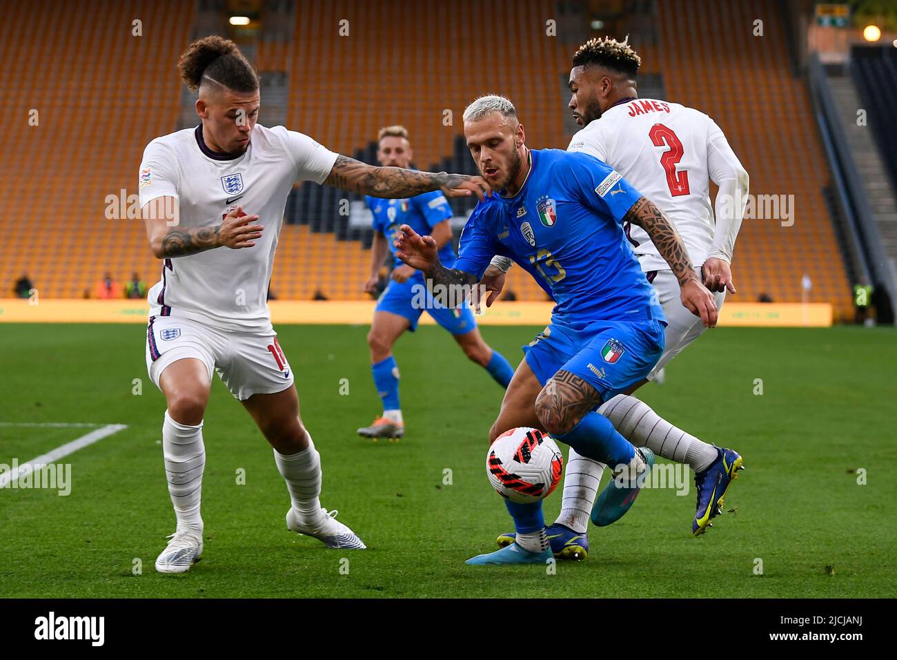 Foto LaPresse - Fabio Ferrari11 Giugno 2022 Wolverhampton, Regno Uneto Sport Calcio Inghilterra vs Italia - UEFA Nations League - Gruppo C Giornata 3/6 - Stadio Molineux. Nella foto:Di Marco(Italien) Photo LaPresse - Fabio Ferrari Juni, 11 2022 Wolverhampton, Vereinigtes Königreich Sportfußball England vs Italien - UEFA Nations League - Gruppe C 3/6 - Molineux Stadium. Auf dem Bild:Di Marco (Italien) Stockfoto