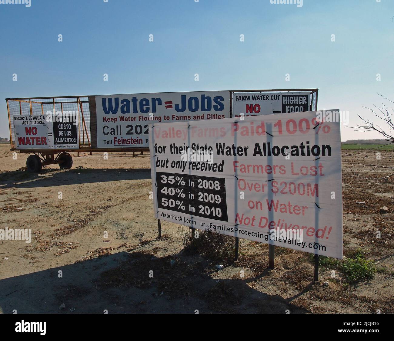 Wasserwerbetafeln in Kalifornien während der Dürre, Stockfoto