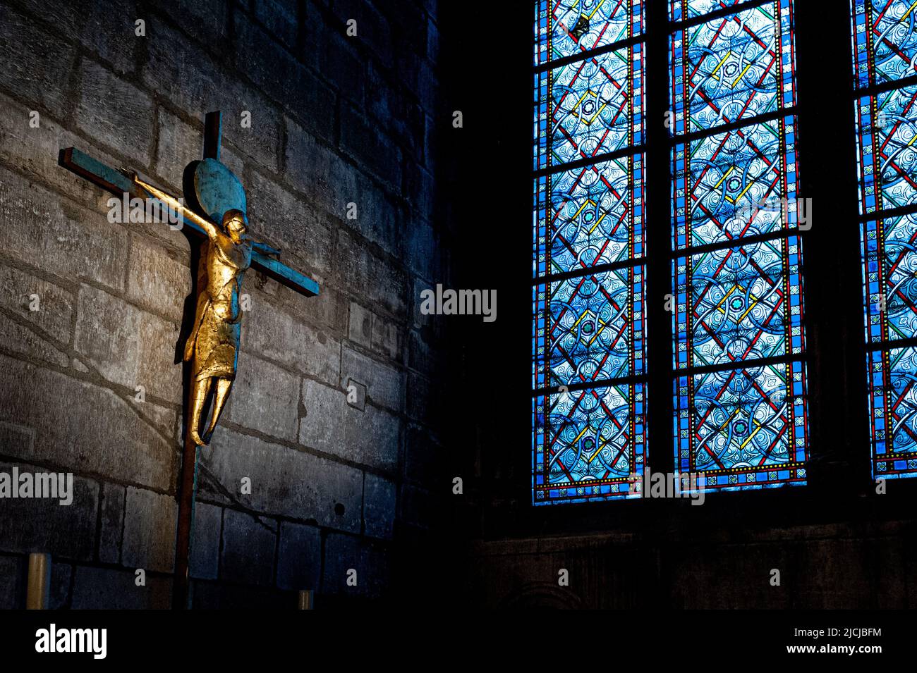 Notre-Dame Kathedrale Inneneinrichtung. Paris, Frankreich. 05/2007 Stockfoto