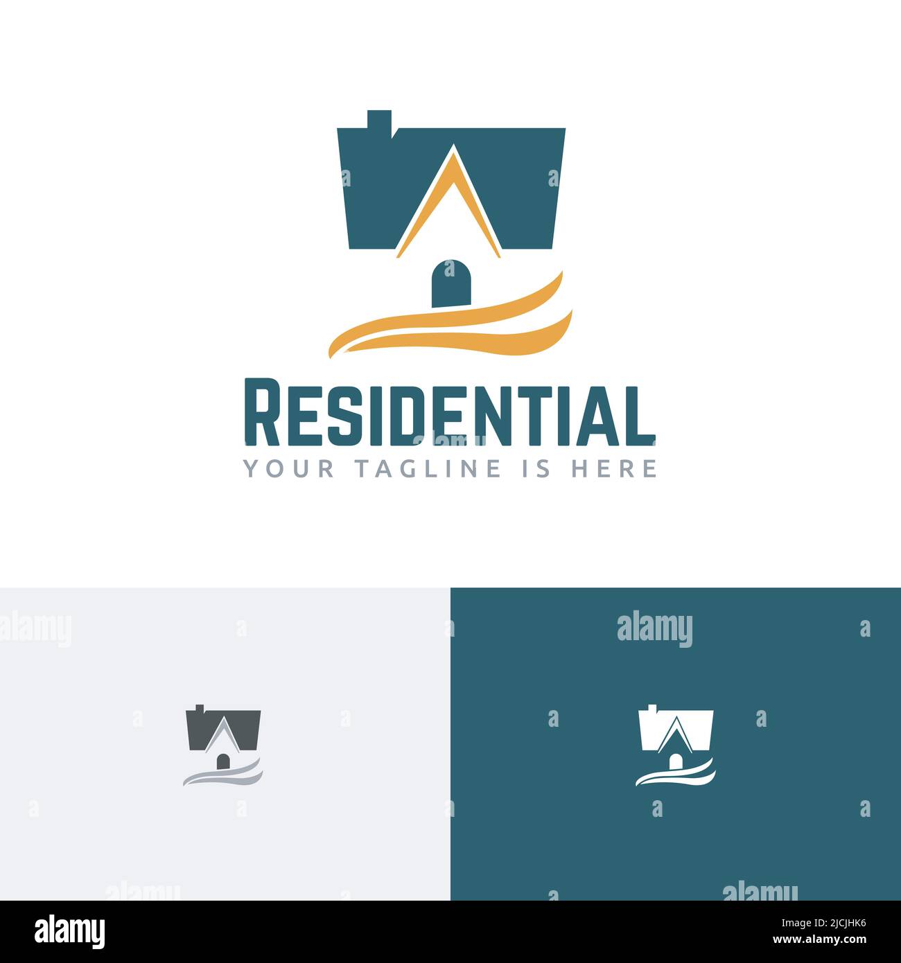 Haus Haus Immobilien Wohnen Wohnen Wohnen Modern Logo Stock Vektor