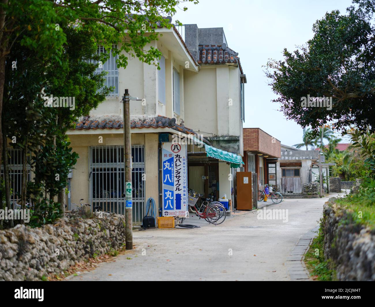 Stadtbild in Taketomi Insel Okinawa Präfektur, Japan Stockfoto