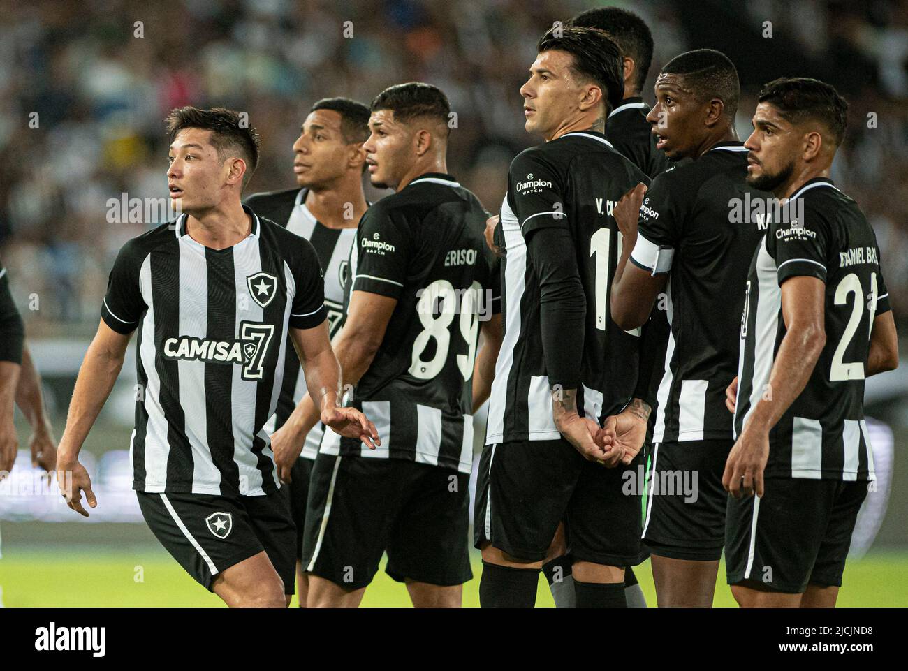 Rio De Janeiro, Brasilien. 14.. Juni 2022. RJ - Rio de Janeiro - 06/13/2022 - BRASILIANISCHE A 2022, BOTAFOGO X AVAI - Luis Oyama, Erison, Victor Cuesta, Kanu und Daniel Borges Botafogo Spieler während eines Spiels gegen avai im Engenhao Stadion für die brasilianische Meisterschaft A 2022. Foto : Jorge Rodrigues/AGIF/Sipa USA Quelle: SIPA USA/Alamy Live News Stockfoto