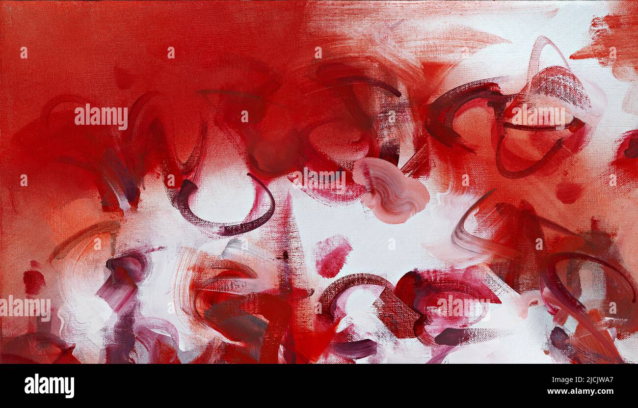 Gesturale Abstraktion in Ölen, abstrakte Kalligraphie und asemische Kunst, die auf Buchpublikationen und Musikindustrie, Jazz usw. abzielt Stockfoto