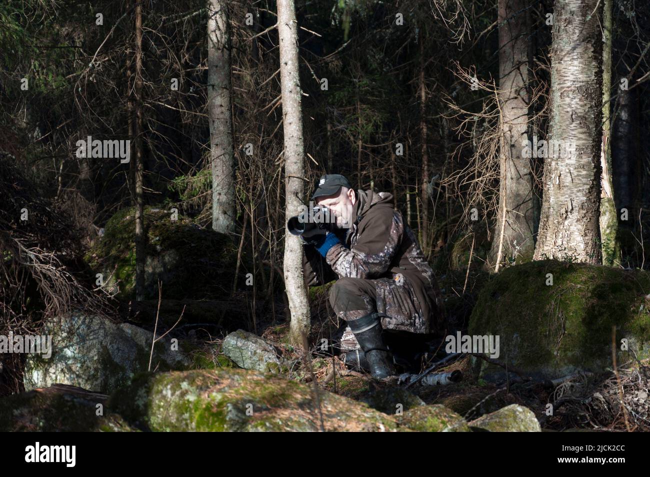 Naturfotograf Arbeitet Stockfoto