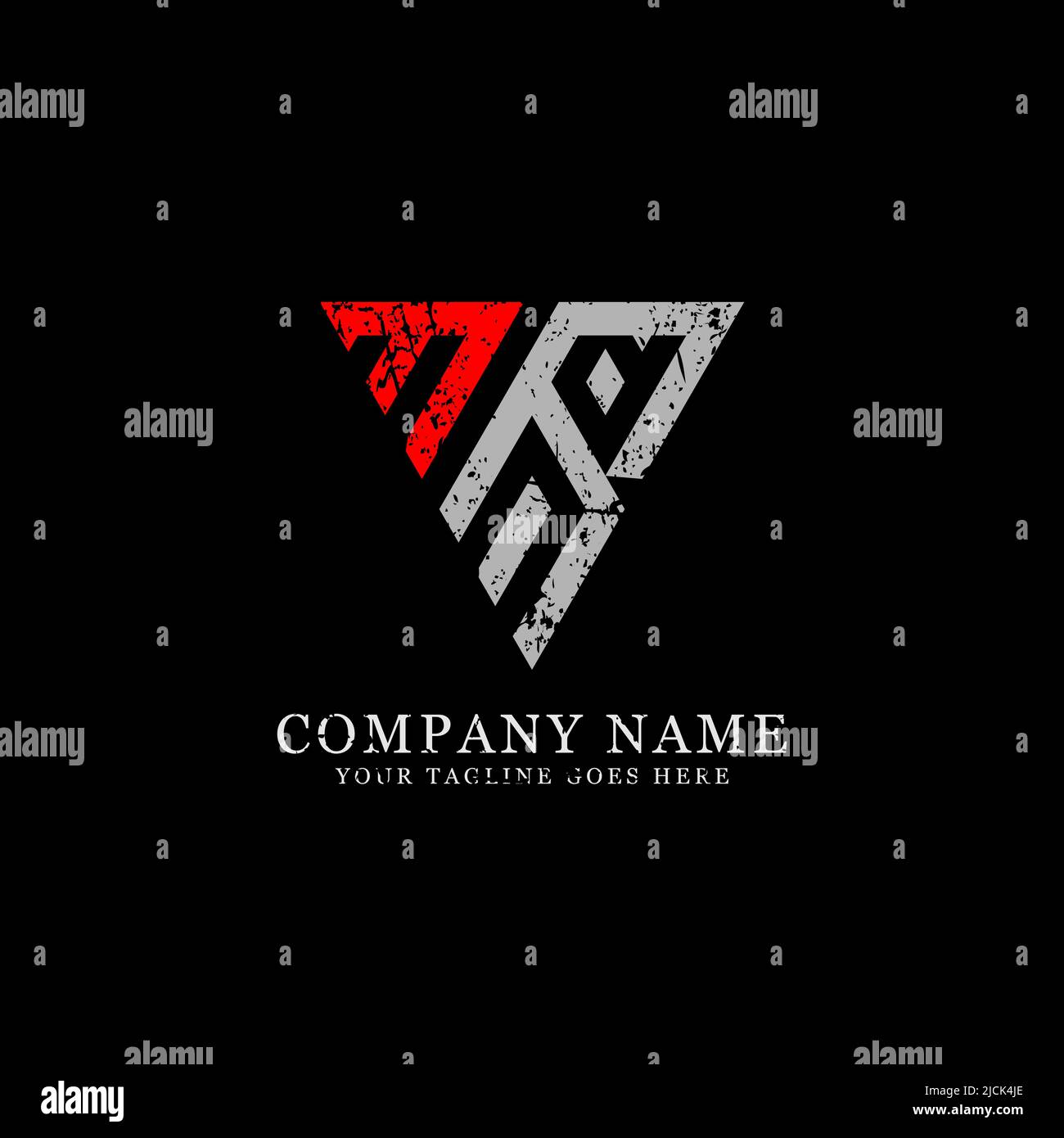 MR Initial Name Logo Design Vektor-Vorlage, Dreieck Buchstaben Name von M und R Monogramm Logo Inspiration Stock Vektor