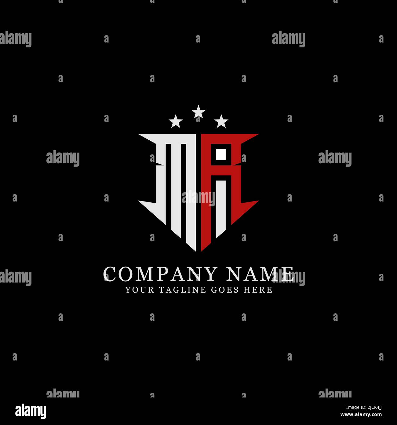 MR Initial Name Logo Design Vektor-Vorlage, Buchstabenname von M und R Monogramm Logo Inspiration Stock Vektor
