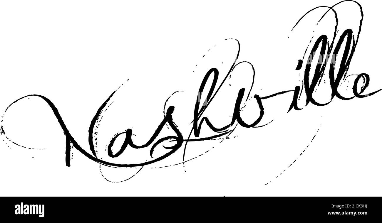 Nashville-Textschild-Illustration auf weißem Hintergrund Stock Vektor