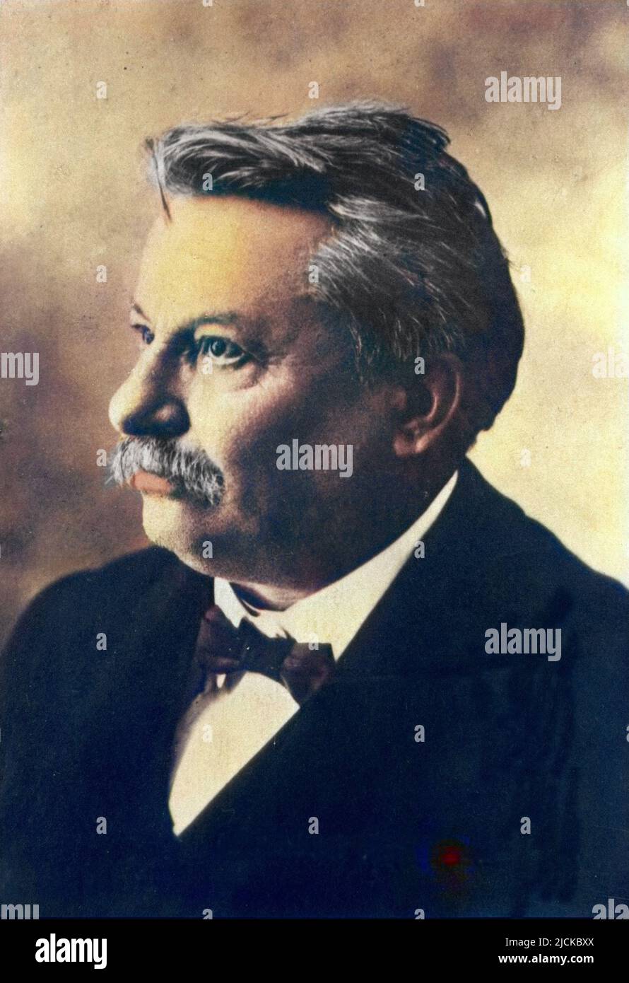 Portrait de Giovanni Pascoli (1855 - 1912), poète italien. Stockfoto