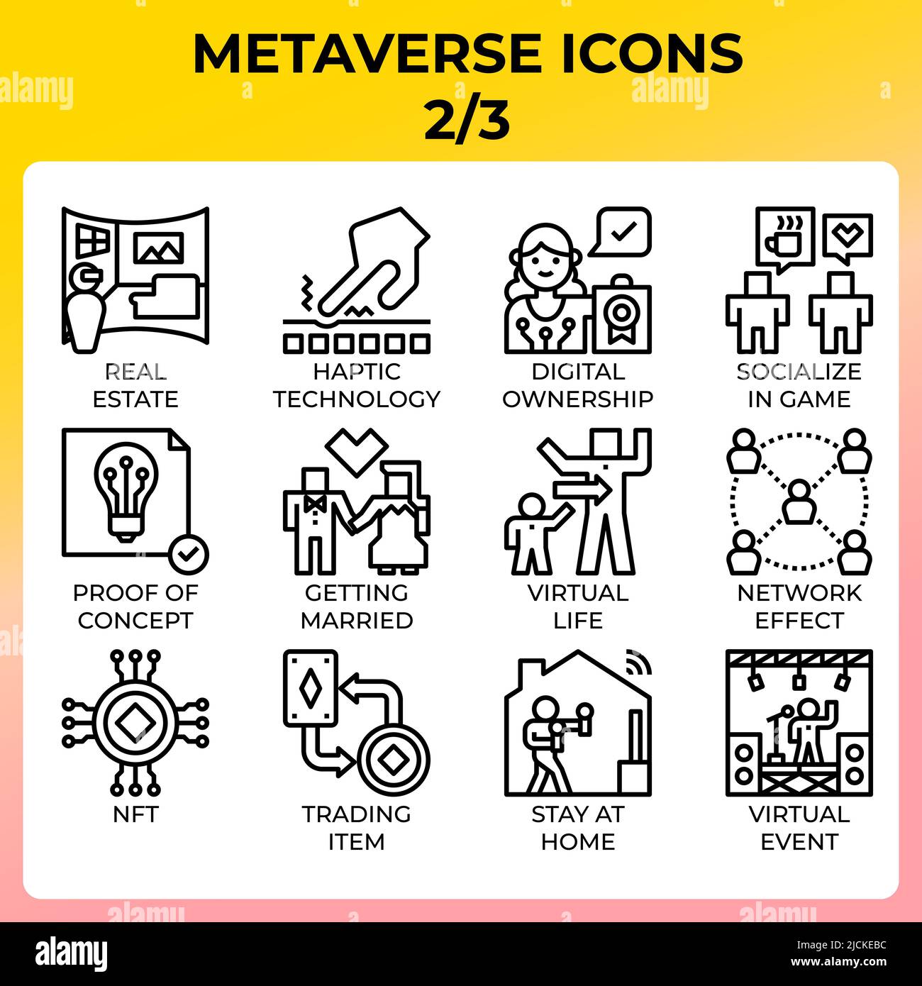 Metaverse Icon Set im modernen Stil für ui, ux, Web, App, Broschüre ...
