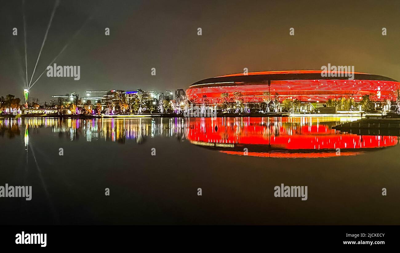 East Lake Sports Park bei Nacht Stockfoto