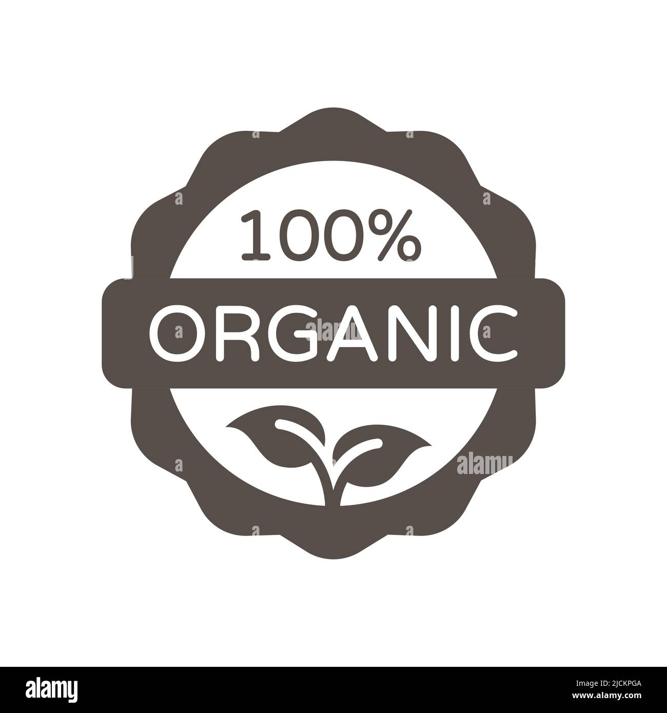 100 % organisches schwarzes Vektoretikett. Produktstempel, Aufkleber oder Abzeichen. Stock Vektor