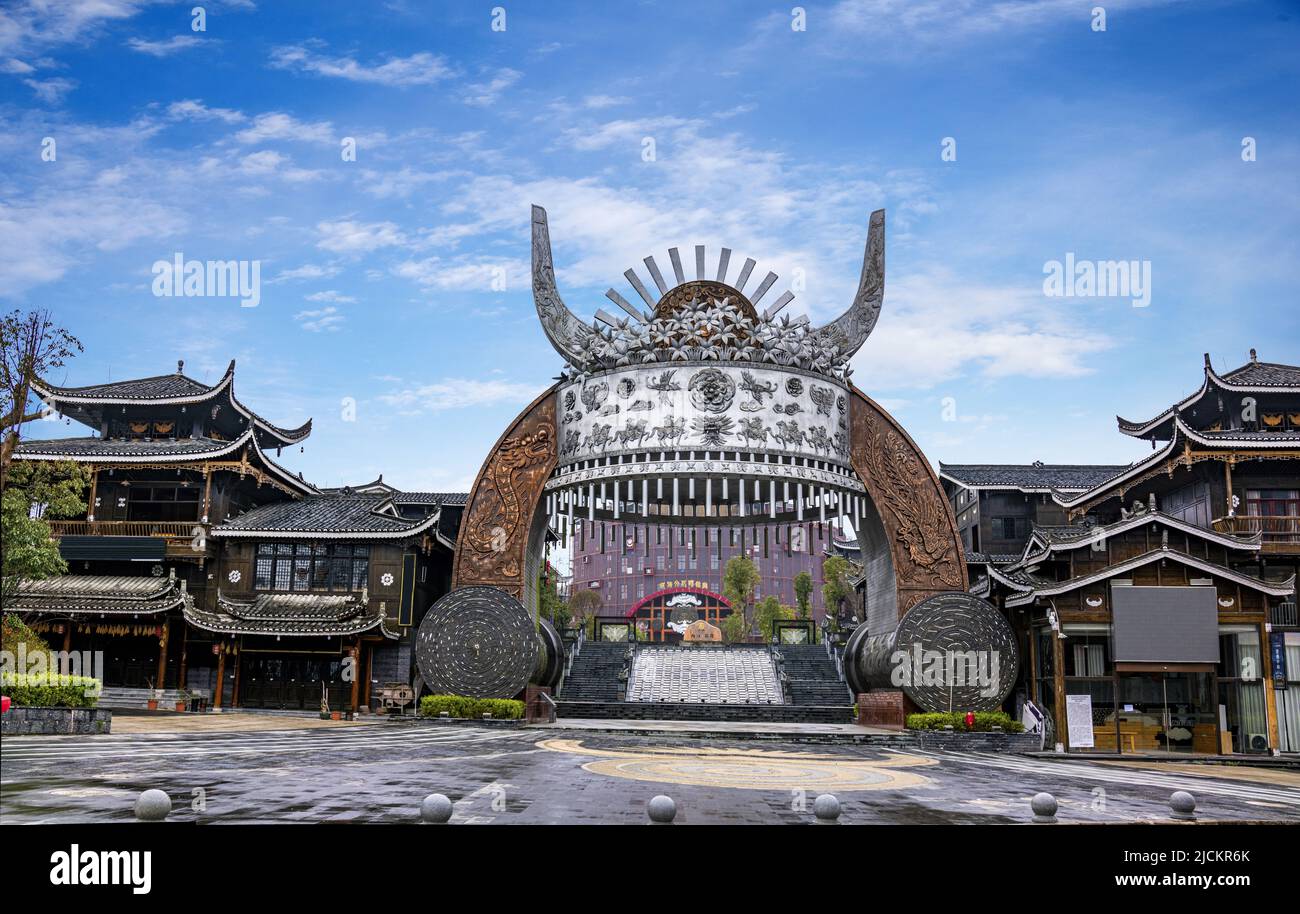Xijiang verschluckte die miao im Leishan Bezirk guizhou miao und Dong autonomen Landkreis Stockfoto