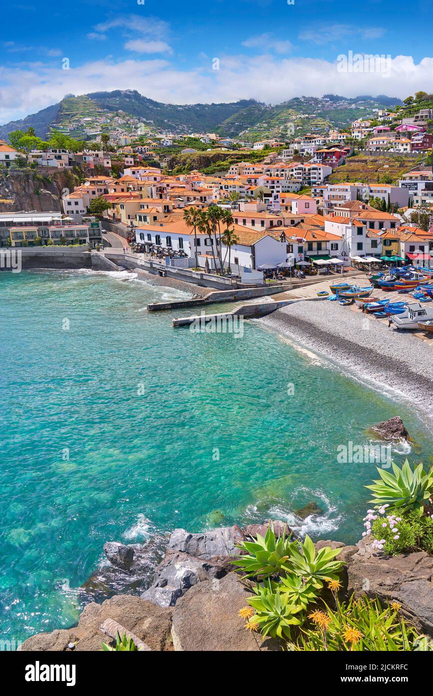 Fischerdorf Camara de Lobos Insel Madeira, Portugal Stockfoto