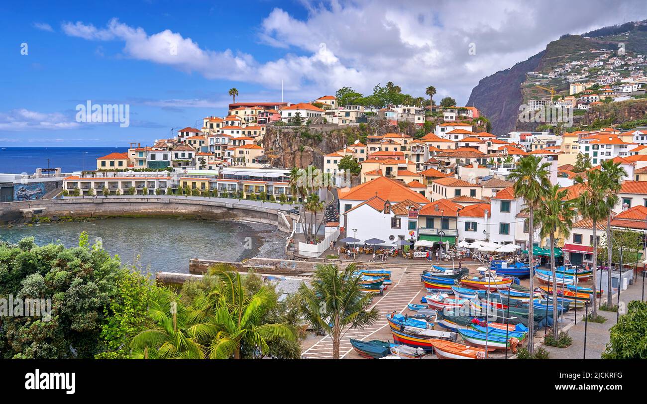 Fischerdorf Camara de Lobos Insel Madeira, Portugal Stockfoto