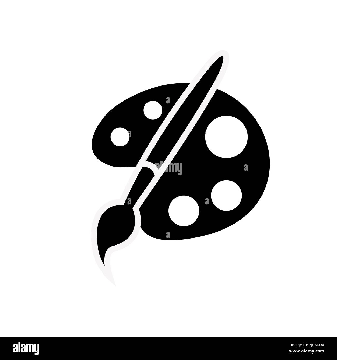 Paint Icon, Silhouettenvektor, Flat Black Palette Icon Stock Vektor